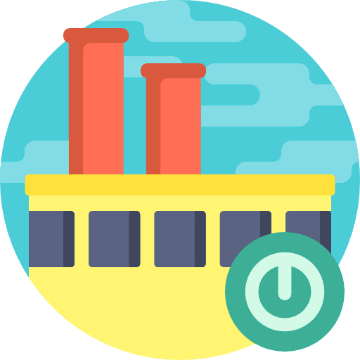 Factory contamination industrial buildings icon