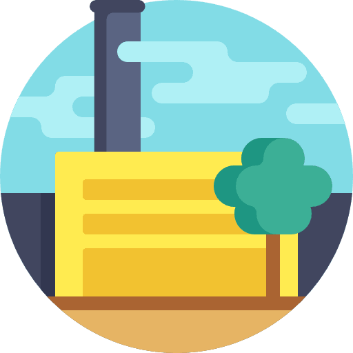 Factory landscape contamination industry icon