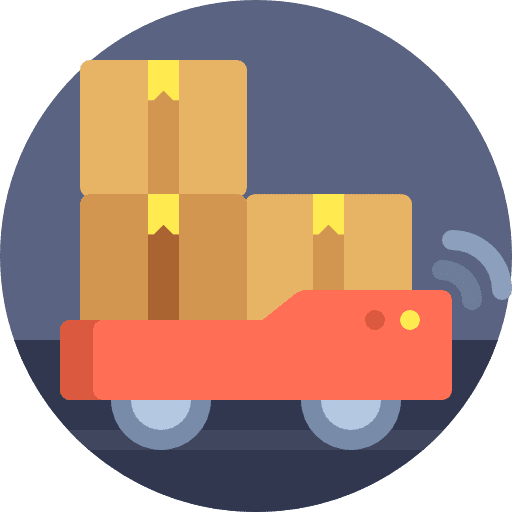 Transporter box carts packing icon