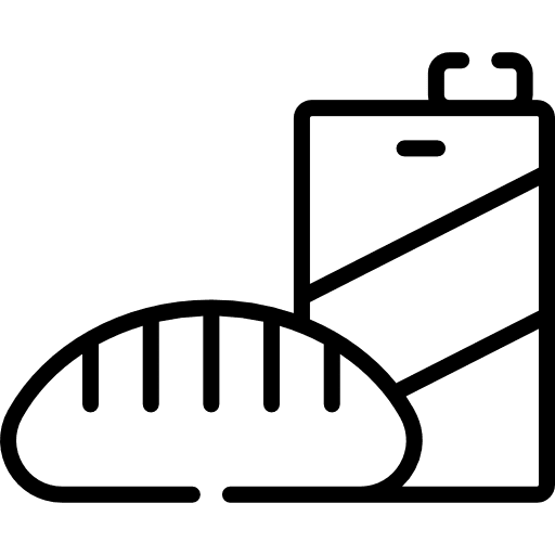 Bread groceries bread milk icon