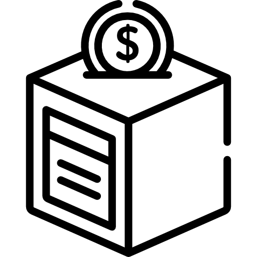 Donation fundraising charity coins icon