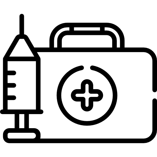 First aid kit healthcare and medical tools and utensils love and romance icon