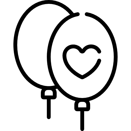 Balloon new year love and romance party icon