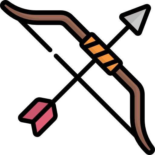 Archery miscellaneous arrow bow icon