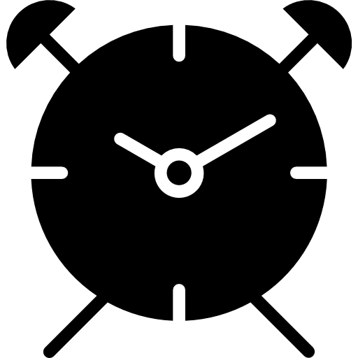 Alarm time clock time and date icon