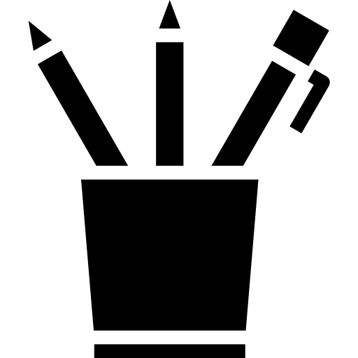 Pencil case office material art and design writing icon