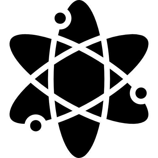 Science atom nuclear physics icon