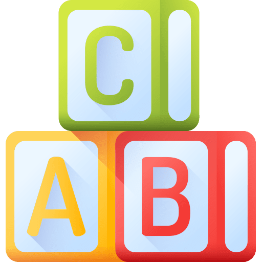 Blocks letter education cube icon
