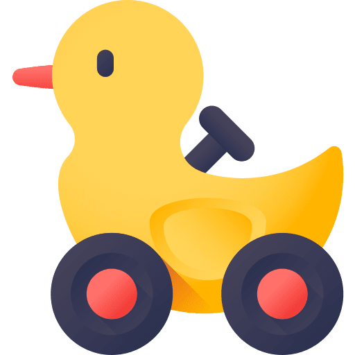 Duck wheels animals kid and baby icon