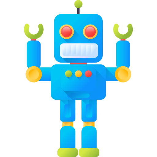 Robot kid and baby children toy icon