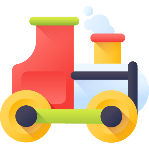 Train locomotive toys kid and baby icon
