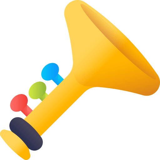 Trumpet music kid and baby wind instrument icon