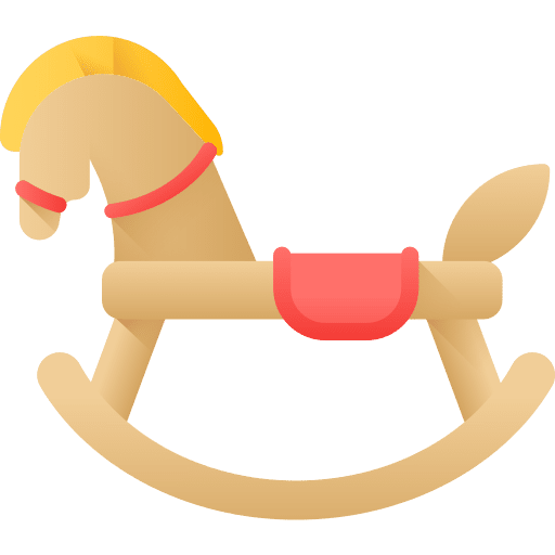 Rocking horse wooden rocking kid and baby icon