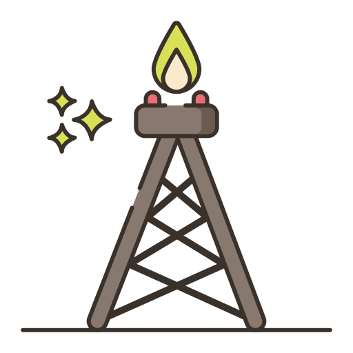 Drilling rig flame drilling rig fuel icon
