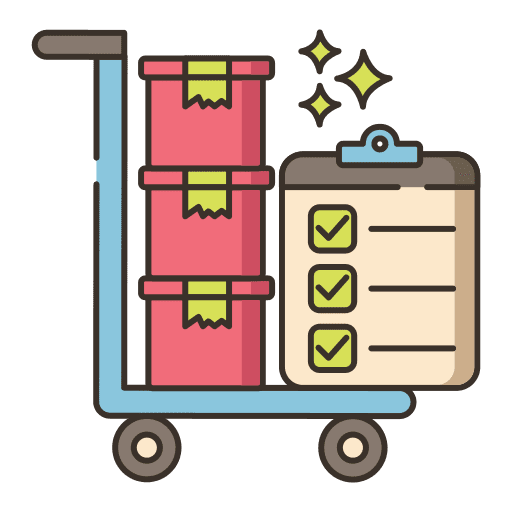 Logistics shipping and delivery verified cart icon