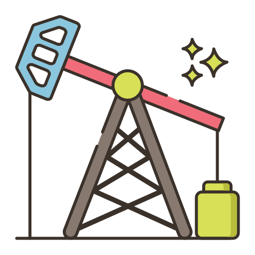 Oil pump pump jack architecture and city oil pump icon