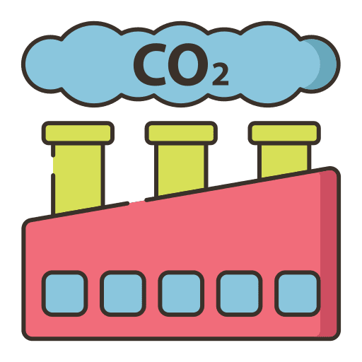 Co2 enviroment contamination factory icon
