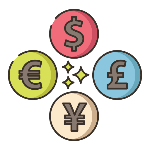 Currency coins countries yen icon