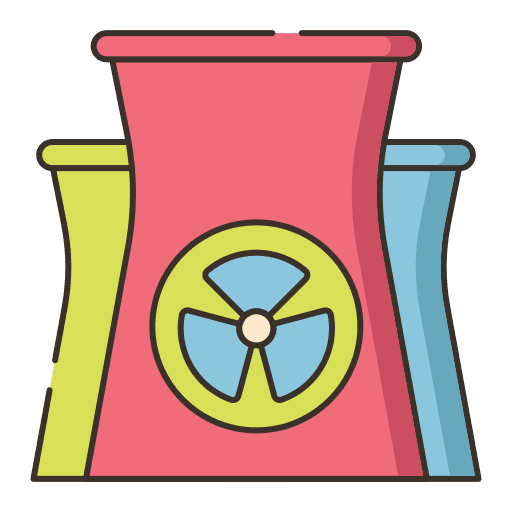 Nuclear plant shapes and symbols industry radiation icon