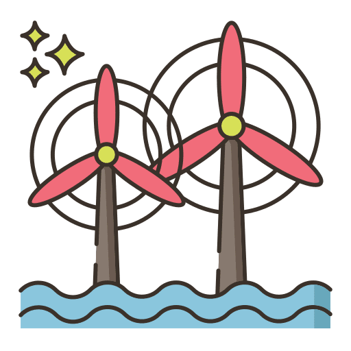 Wind power electronics industry wind turbine icon