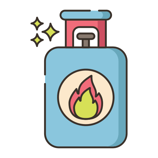 Gas fire flame furniture and household icon