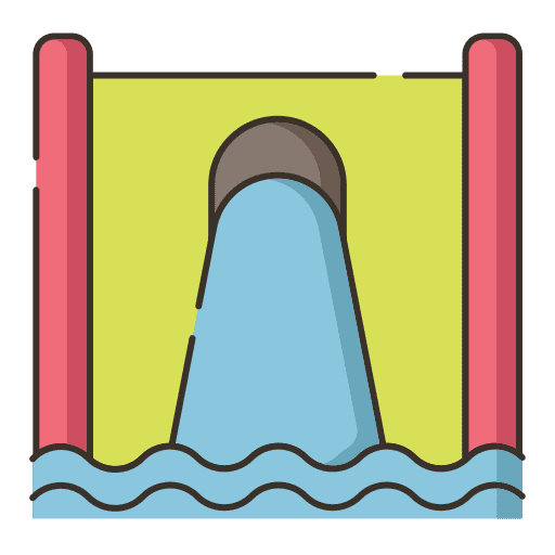 Hydro power architecture electronics industry icon