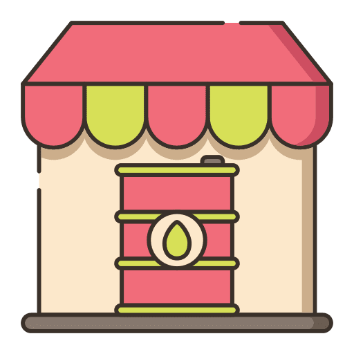 Oil market architecture cart commerce and shopping icon