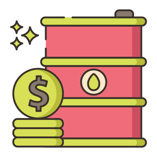 Petrodollar barrel fuel combustible icon