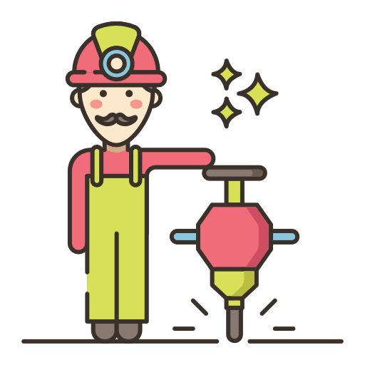 Worker drilling profession job icon