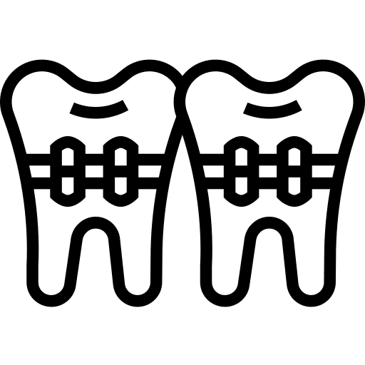 Braces teeth dentist molar icon