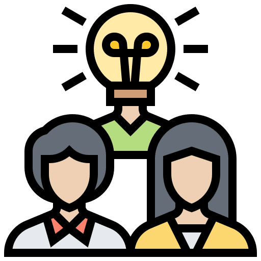 Team business and finance team knowledge icon