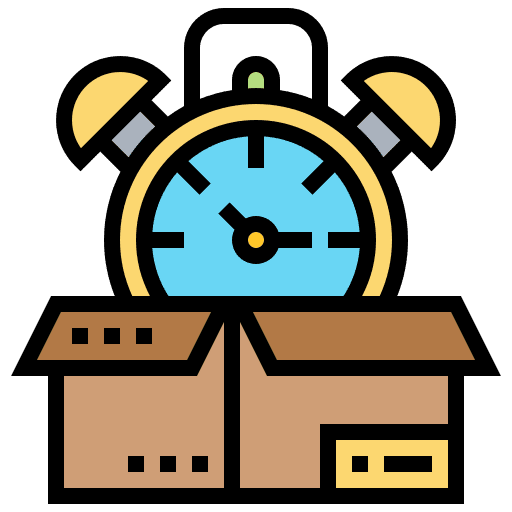 Time box delivery commerce and shopping icon