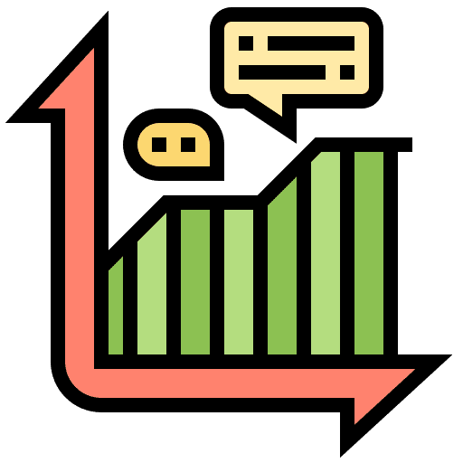 Chart task time speech bubble icon