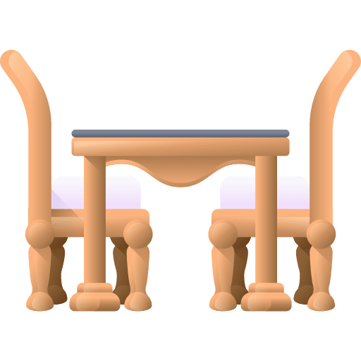 Dining table furniture decoration chairs icon