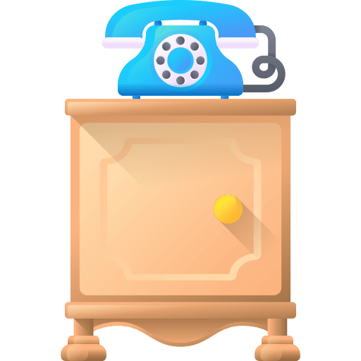 Telephone table furniture decoration icon