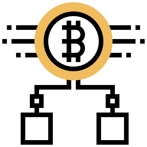 Blockchain trade bitcoin cryptocurrency icon