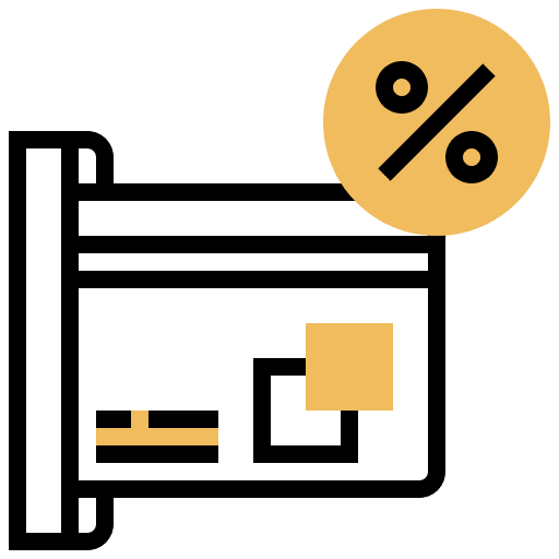 Percentage service business and finance credit icon
