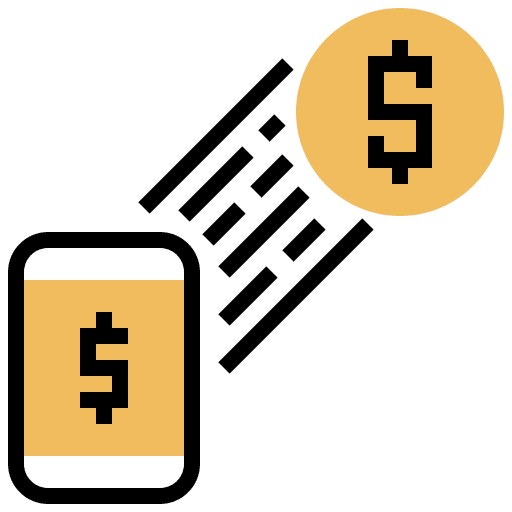 Transfer smartphone payment trade icon
