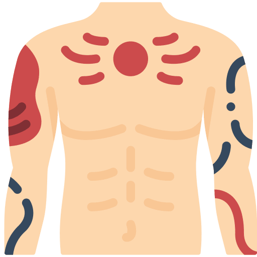 Tattoo art and design arms chest icon