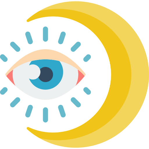 Eye haw weather moon phase art and design icon