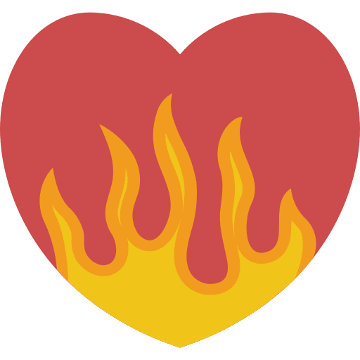Flaming passion love and romance flaming icon