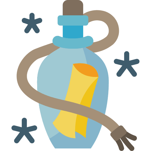 Bottle message message in a bottle art and design icon