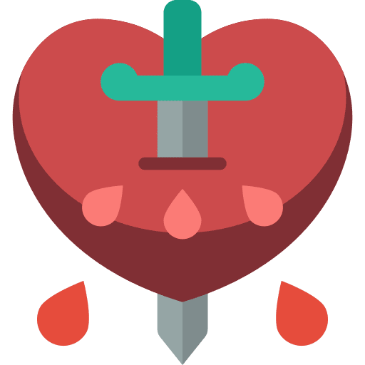 Heart bleeding heart blood icon