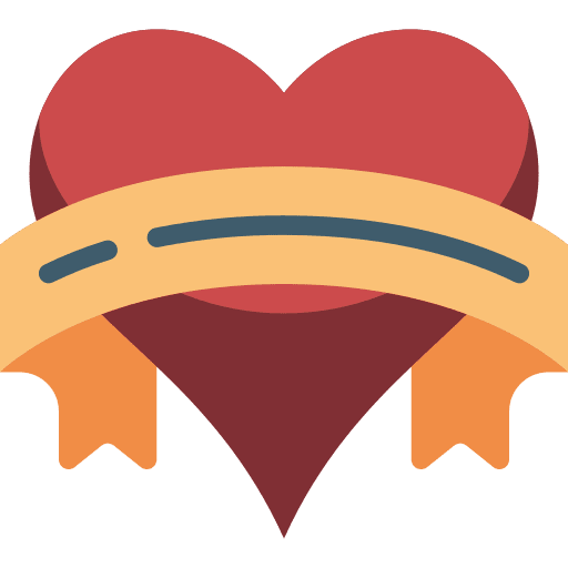 Heart love banner heart icon
