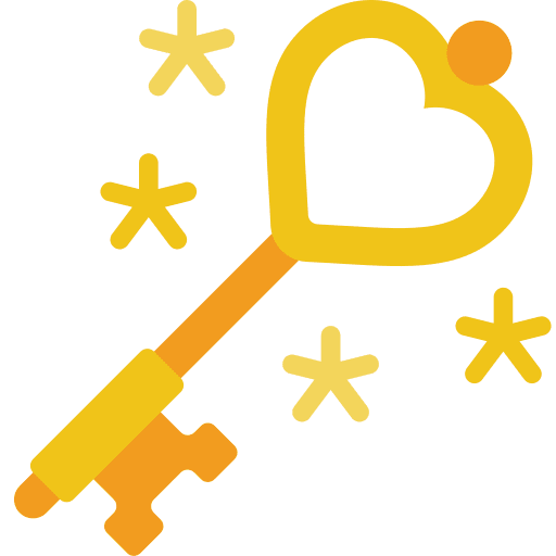 Key love and romance tools and utensils art and design icon