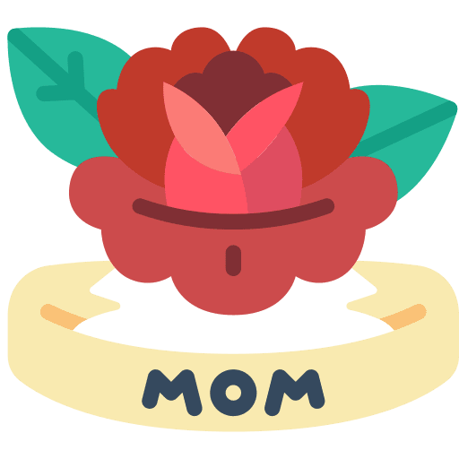 Rose ribbon blossom nature icon