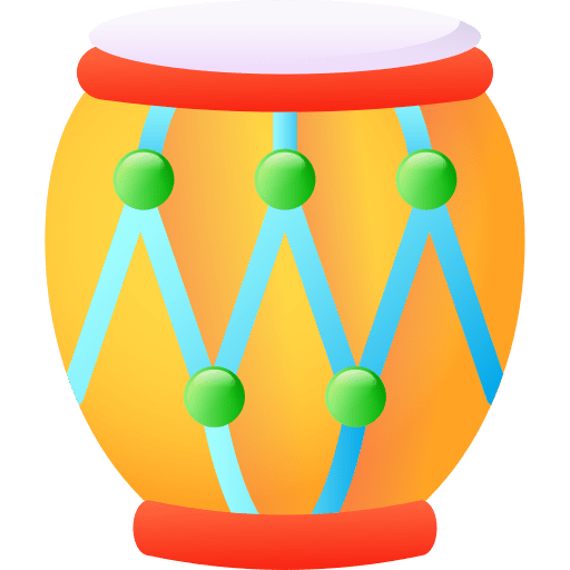 Percussion drum music and multimedia orchestra icon