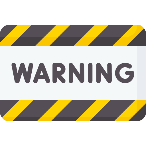 Warning signaling danger warning icon