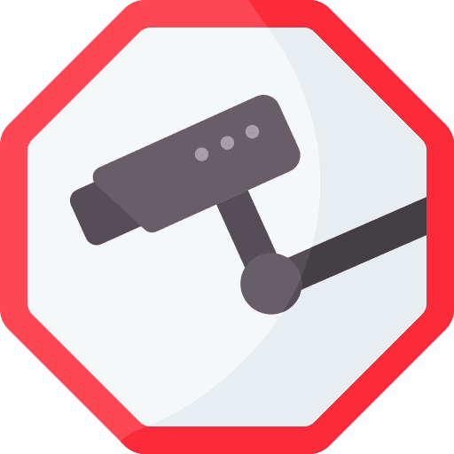 Cctv camera signaling surveillance warning sign icon