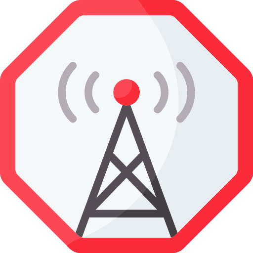 Cell tower danger warning sign cell tower icon